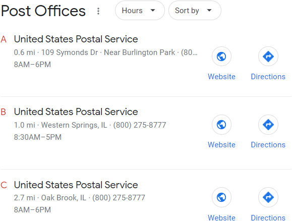 Local pack for post offices.